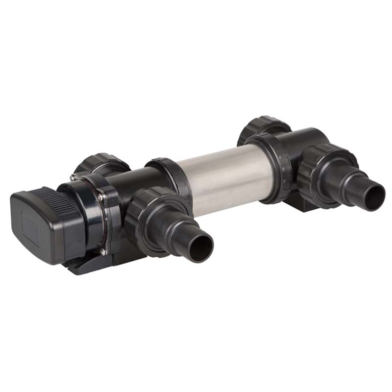 Veetöötlusega UV-sterilisaator, mille sees on roostevabast terasest helkur